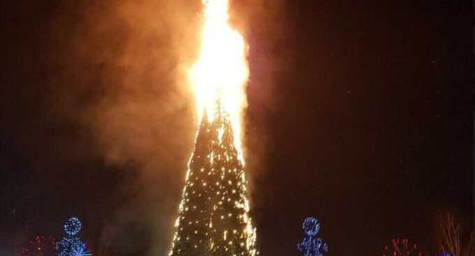 В Казахстане мужчина поджег городскую елку в знак протеста против Нового года
