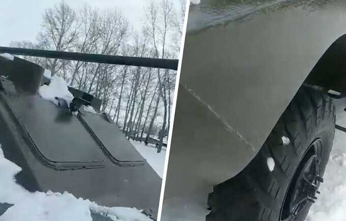 В российском посёлке вандалы испортили бронетранспортер-памятник
