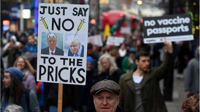 Демонстрация в Лондоне против ковидных ограничений